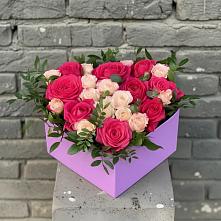 Цветочная композиция из Розы в коробке #REPLACE_PRED# Новичихе