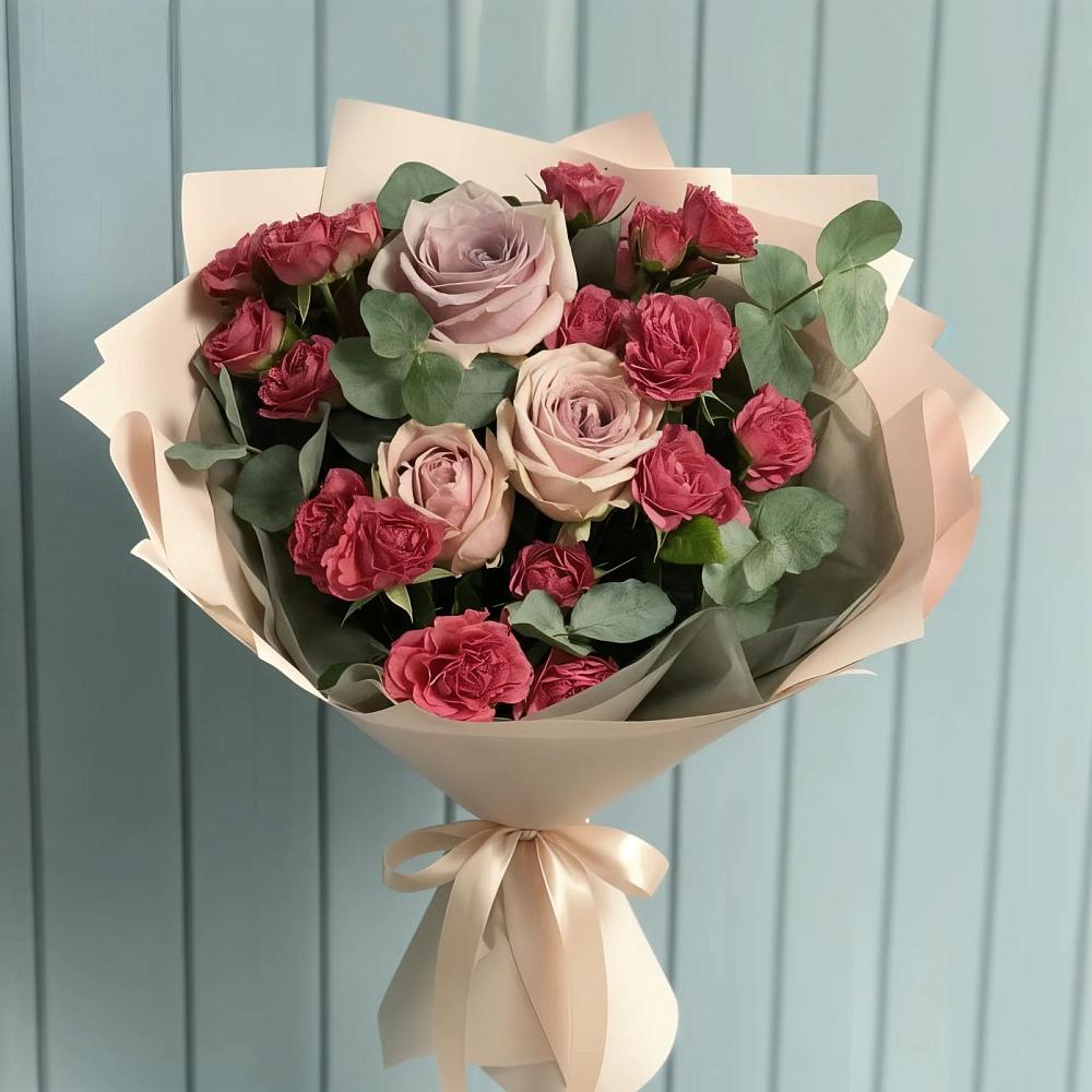 Букет цветов из: Гвоздики и Розы в Новичихе