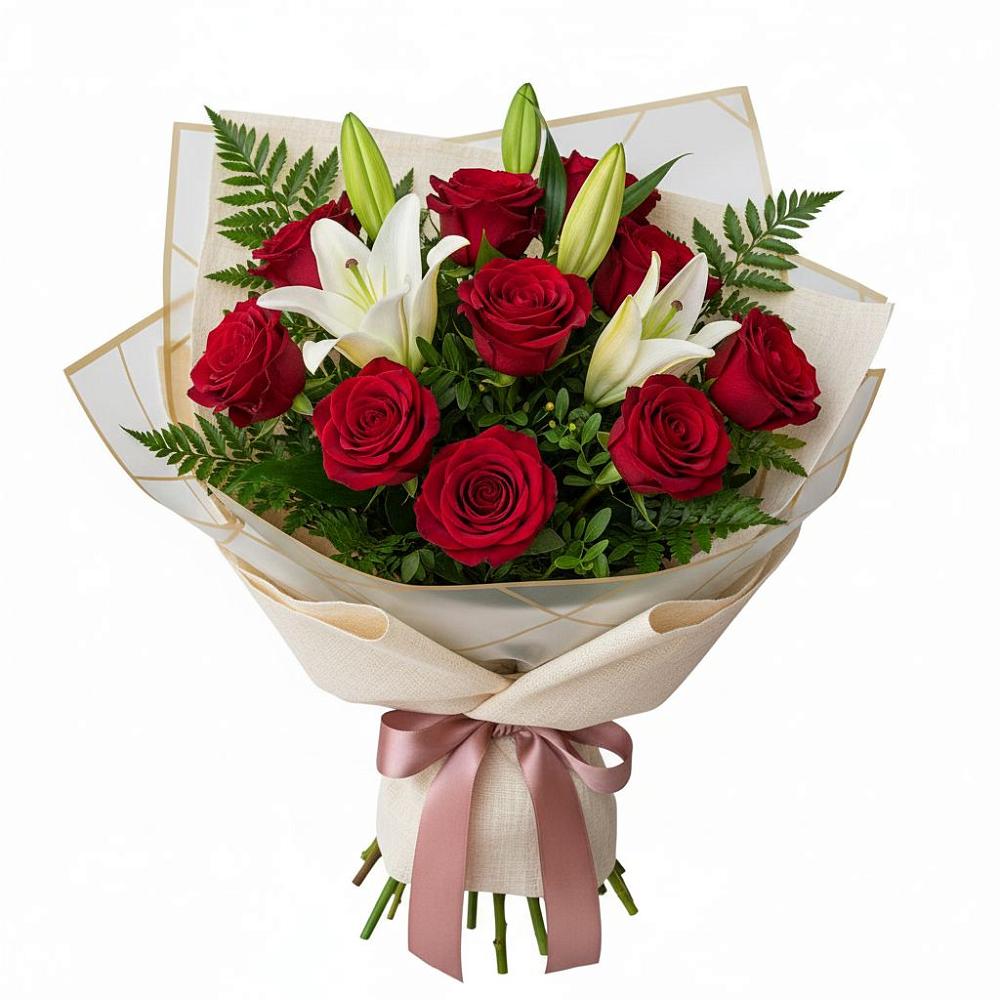 Букет цветов из: Лилии и Розы в Новичихе