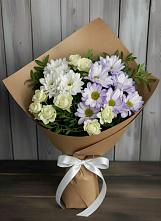 Букет цветов из:  Хризантемы и Розы #REPLACE_PRED# Новичихе