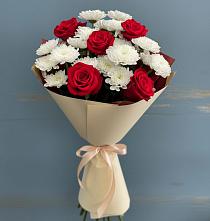 Букет цветов из:  Розы и Хризантемы #REPLACE_PRED# Новичихе