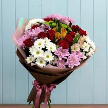 Букет цветов из:  Розы, Хризантемы и Альстромерии в Новичихе