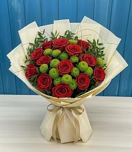 Букет цветов из:  Розы и Хризантемы в Новичихе