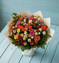 Букет Микс из разноцветных кустовых роз #REPLACE_PRED# Новичихе